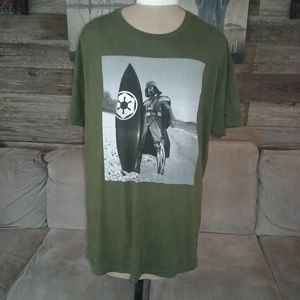 Star Wars Surfing Darth Vader Dark Green Tee 2XL